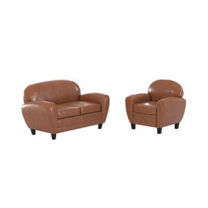 Ensemble canapé et fauteuil camel 3 places - Club