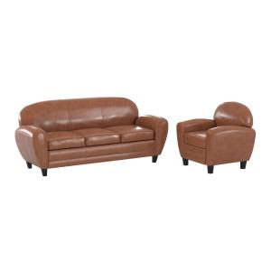 Ensemble canapé et fauteuil camel 4 places