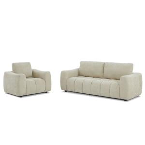 Ensemble canapé fixe 3 places   fauteuil 1 place  tissu tau…