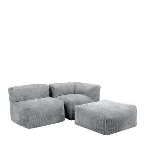 Ensemble canapé poufs 3 pièces : angle, fauteuil et repose-…