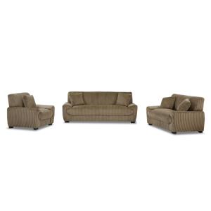 Ensemble canapés 3 2 places   fauteuil  velours côtelé marr…