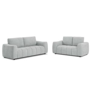 Ensemble canapés en tissu chenille 5 places gris