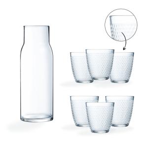 Ensemble carafe en verre et 6 verres à eau 25 cl