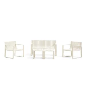 Ensemble d'extérieur 4 places en résine renforcée creme