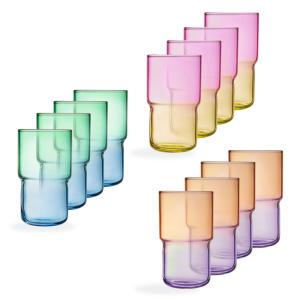 Ensemble de 12 verres colorés 32 cl