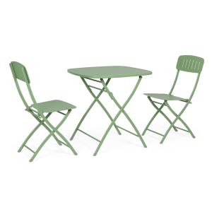 Ensemble de 2 chaises et 1 table bistrot en acier électrola…