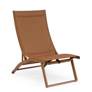 Ensemble de 2 chaises longues en aluminium et textilène rou…