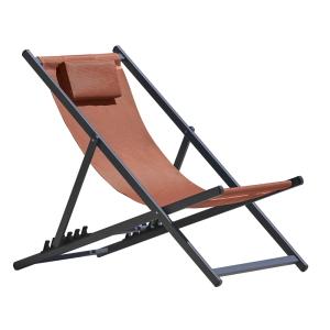 Ensemble de 2 chiliennes athos aluminium/polyester terracot…