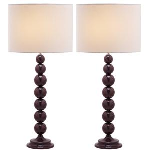 Ensemble de 2 Lampes de table en Metal Rouge