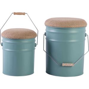Ensemble de 2 tabourets buckets vert jade