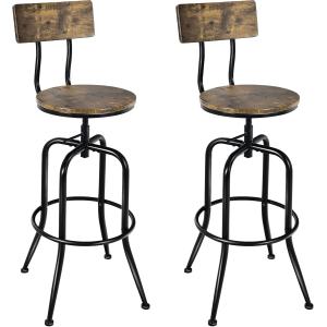 Ensemble de 2 tabourets de bar industriels 54 x 54x 98-106cm