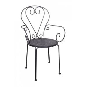 Ensemble de 4 chaises empilables en acier anthracite avec a…