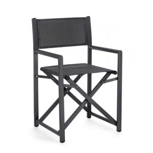 Ensemble de 4 chaises en aluminium et textilène anthracite