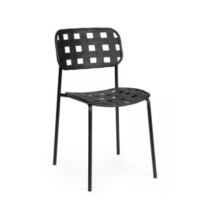 Ensemble de 4 chaises en polypropylène noir et structure en…