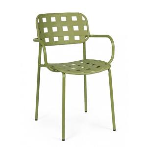 Ensemble de 4 chaises en polypropylène vert et structure en…