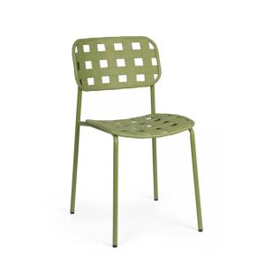 Ensemble de 4 chaises vertes en polypropylène et acier, emp…