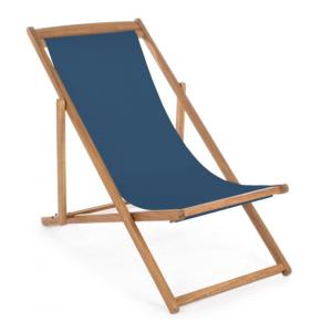 Ensemble de 4 fauteuils de repos en bois d'acacia et tissu…