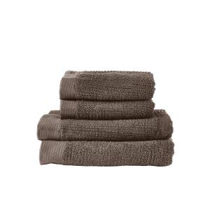 Ensemble de 4 serviettes en coton taupe