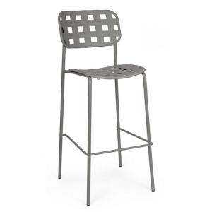 Ensemble de 4 tabourets en polypropylène gris et structure…