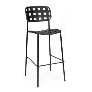 Ensemble de 4 tabourets en polypropylène noir et structure…