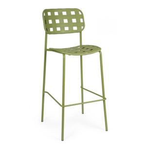 Ensemble de 4 tabourets en polypropylène vert et structure…