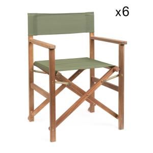 Ensemble de 6 chaises de direction en bois d'acacia, polyes…