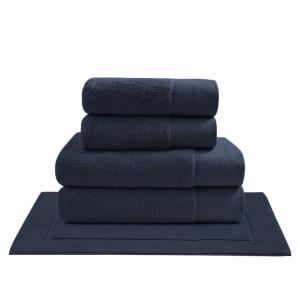 Ensemble de bain 5 pièces avec tapis bleu nuit