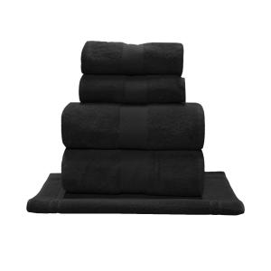 Ensemble de bain 5 pièces avec tapis Noir