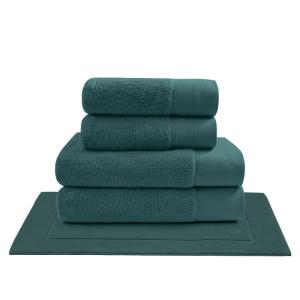 Ensemble de bain 5 pièces avec tapis petrol