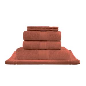 Ensemble de bain avec tapis 6 pièces  terracotta