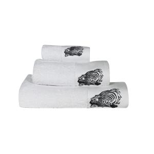 Ensemble de bain brodé 3 pièces en coton Blanc