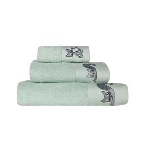 Ensemble de bain brodé 3 pièces en coton Menthe