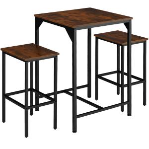 Ensemble de bar 3 parties table tabourets Style industriel…