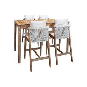 Ensemble de bar avec table haute et chaises en bois 4 places