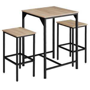 Ensemble de bar Table avec 2 tabourets Style industriel