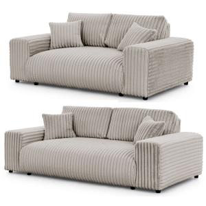 Ensemble de canapé 3 2 en velours côtelé gris clair