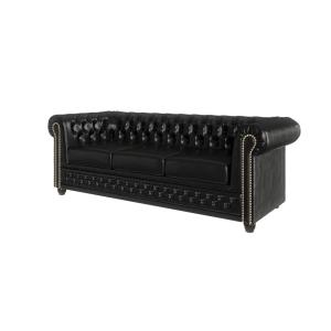 Ensemble de canapés Chesterfield 3 2 1, revêtement en cuir…