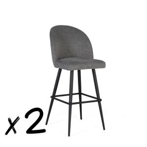 Ensemble de deux tabourets recouverts de tissu et rembourré…