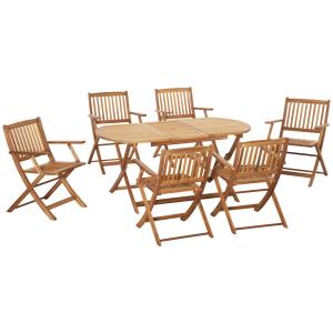 Ensemble de jardin 6 places 7 pièces table 6 chaises pliabl…