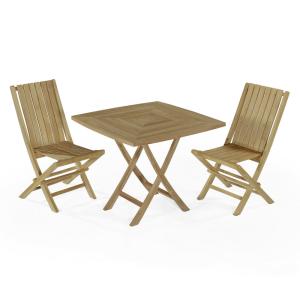 Ensemble de jardin en teck massif 2 places
