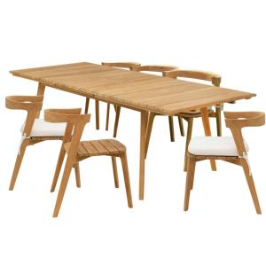Ensemble de jardin en teck massif 6 places