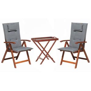 Ensemble de jardin table et 2 chaises pliantes en bois cous…