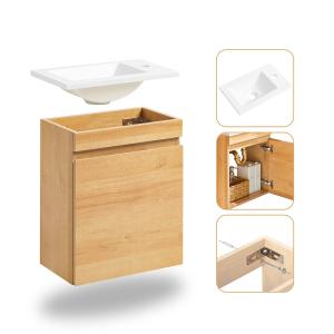 Ensemble de Lavabo en céramique effet bois