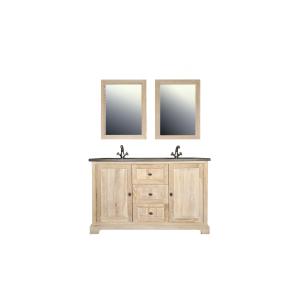 Ensemble de meuble double vasque en chêne blanchie l140 et…