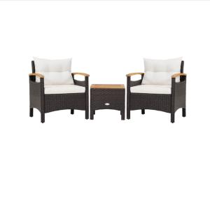 Ensemble de meubles de patio et accoudoirs en bois d’acacia…