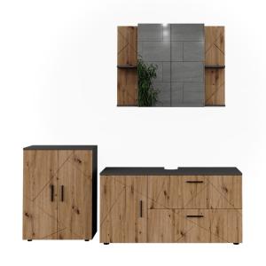 Ensemble de meubles de salle de bains 3 pièces Anthracite 1…