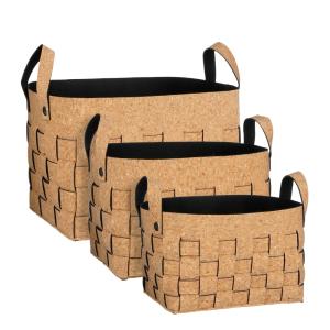 ensemble de paniers de rangement  Brown Liège H30xB30xL40cm