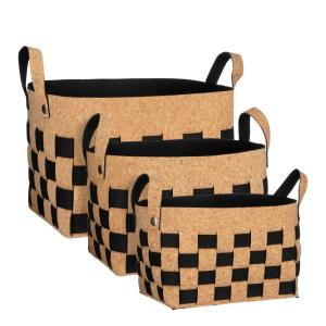 ensemble de paniers de rangement  Noir Liège H30