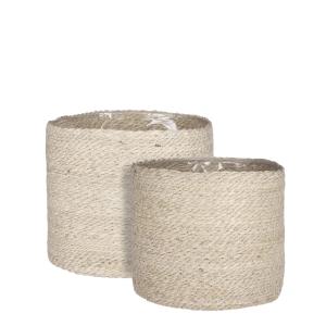 ensemble de paniers pour plantes Atlantic Cream Jute H26xB3…