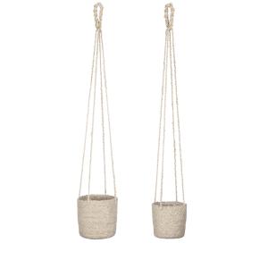 Ensemble de paniers pour plantes Crème Jute H16xl16xL16cm